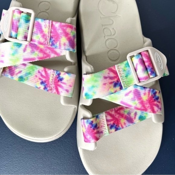 Chaco Chillos Hash Slide Sandal Light Tie Dye Women’s Size 6 - Picture 8 of 17